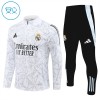 Sudadera De Entrenamiento Real Madrid Cremallera De Cuarto 2024-25 Blanca - Niño